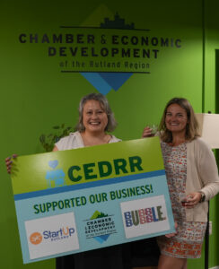Casie Yoder, Owner of Bubble Bubble with Sarah Furman, Executive Director of CEDRR
